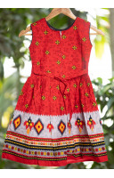 Red Printed Cotton Kids Dress (KR1197) Red Printed Cotton Kids Dress (KR1197)